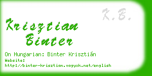 krisztian binter business card