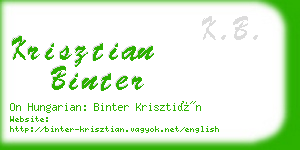 krisztian binter business card